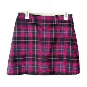 Nike Pink and Black Plaid Skirt
